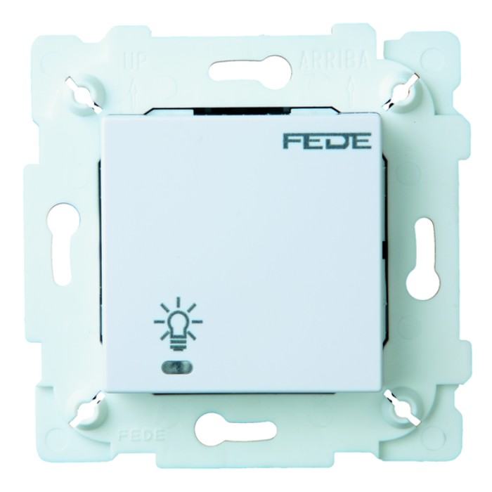 Выключатель одноклавишный с подсветкой Fede FD28601, цвет белый - фото 1