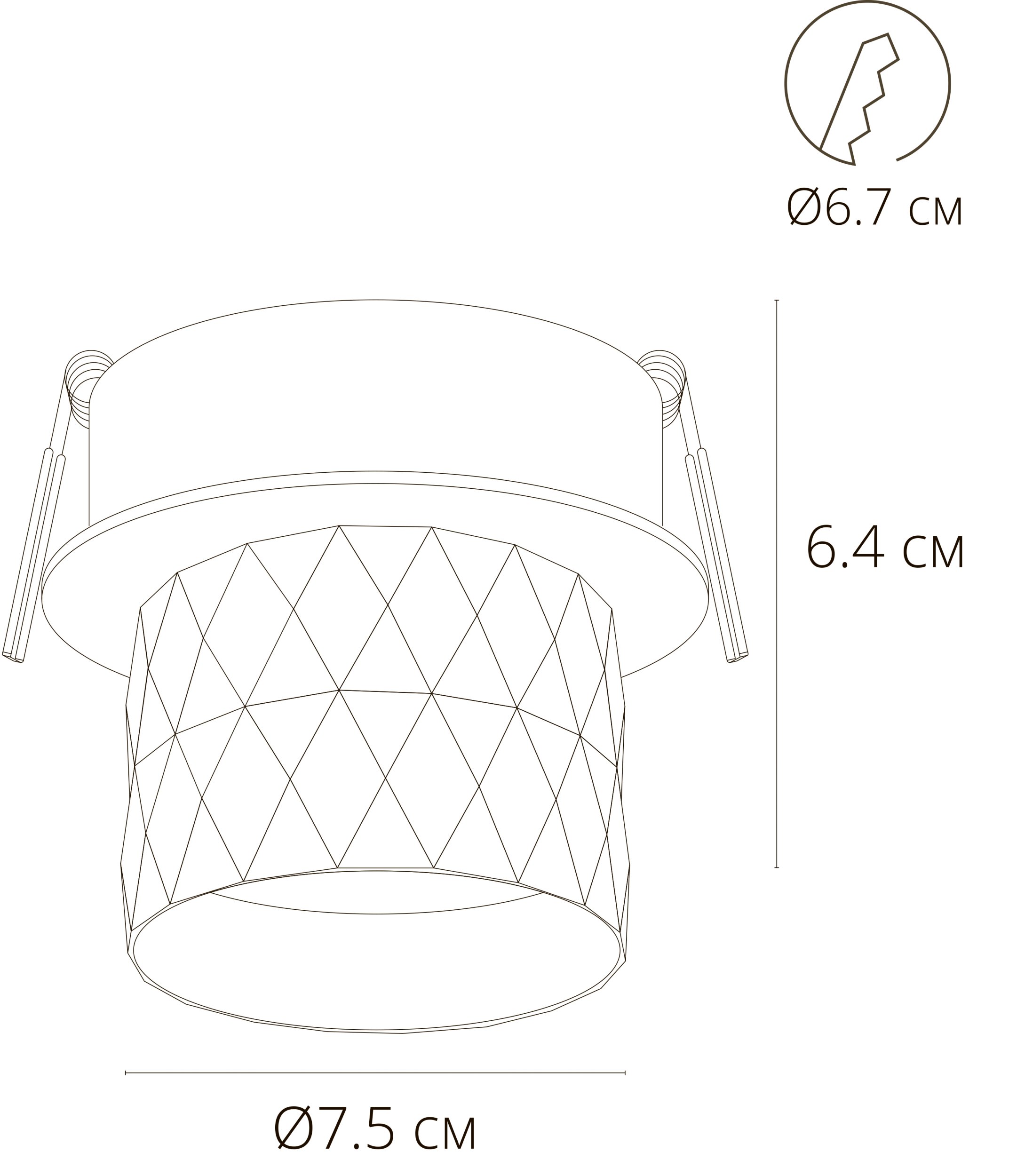 Точечный встраиваемый светильник Arte Lamp FANG A5562PL-1WH, цвет белый - фото 5