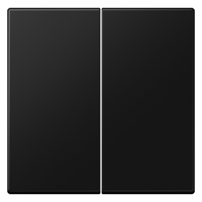 Лицевая панель для выключателя двухклавишного Jung LS995SWM, цвет чёрный - фото 1