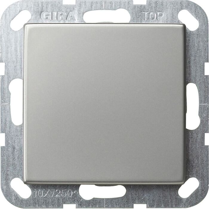 Переключатель кнопочный Gira SYSTEM 55 0121600, цвет серебристый - фото 1