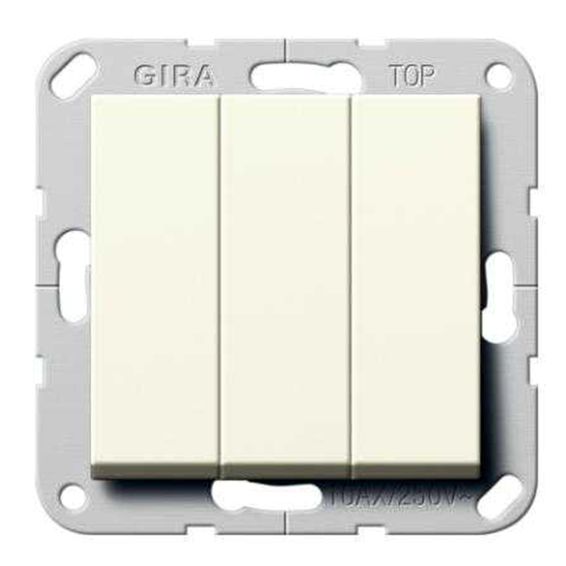 Выключатель трехклавишный Gira SYSTEM 55 284403, цвет белый - фото 1