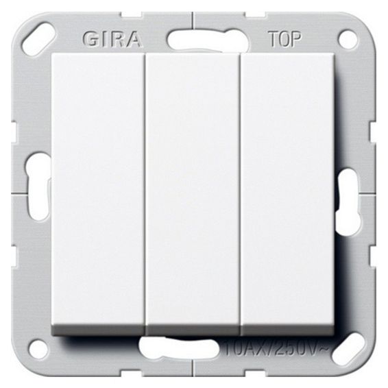 Выключатель трехклавишный Gira SYSTEM 55 284426, цвет серебристый - фото 1