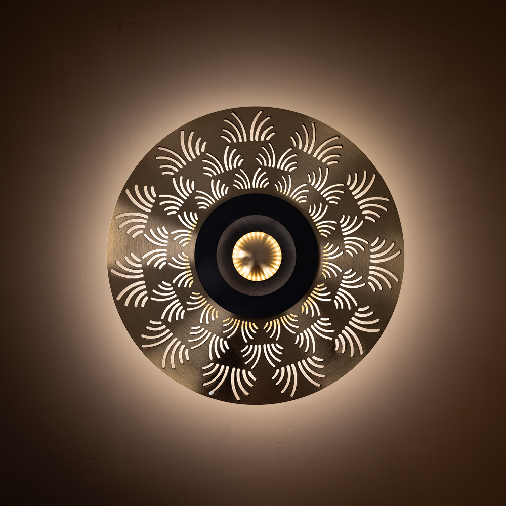 Декоративная подсветка ARTE LAMP BISCOTTO A2643AP-1GO, цвет золотистый;чёрный - фото 2