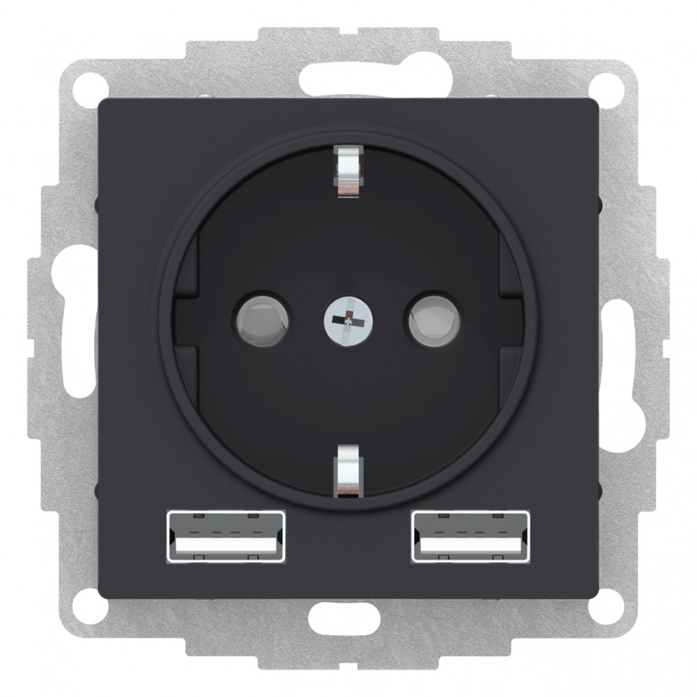 

Розетка с/з со шторками + USB Systeme Electric ATLAS DESIGN ATN001030