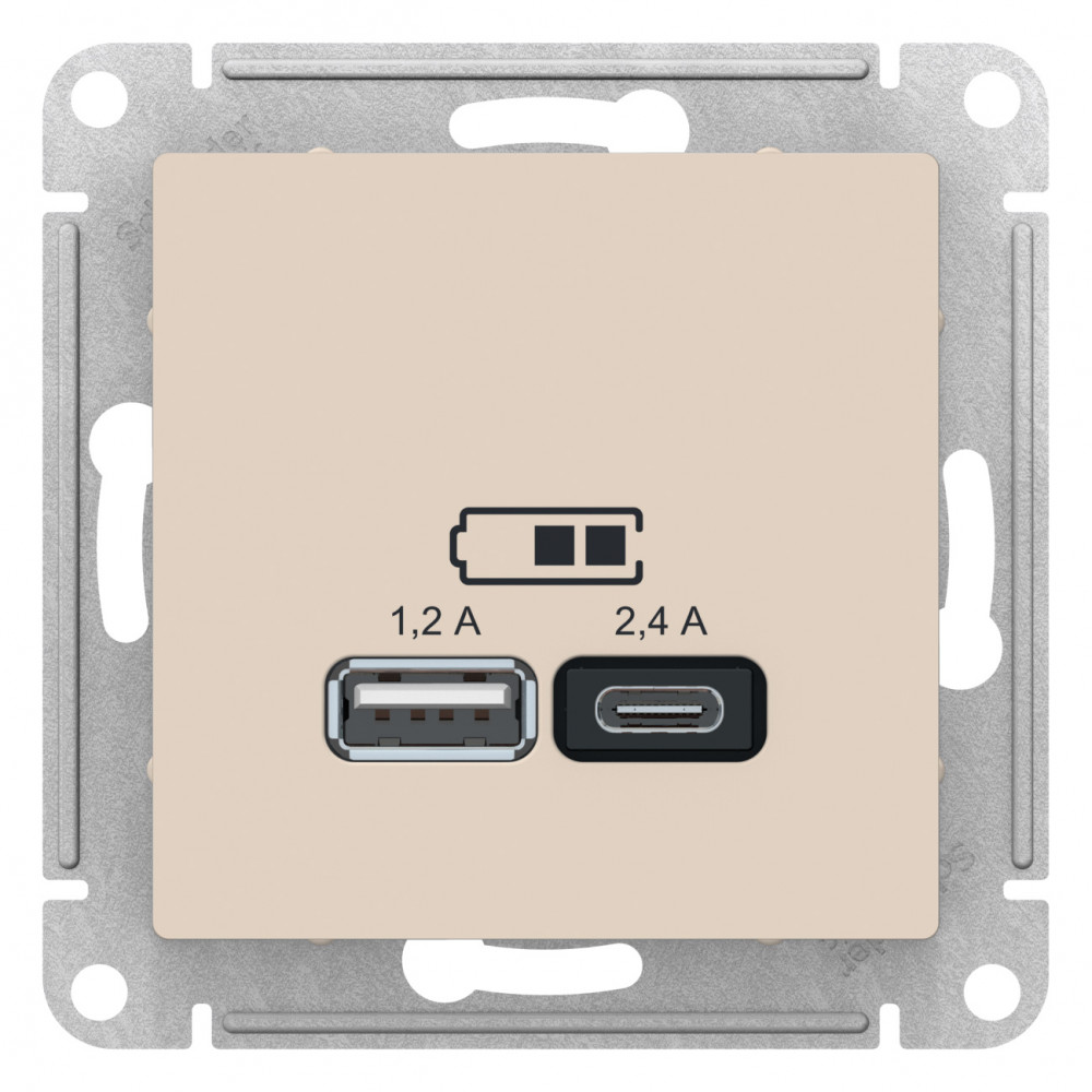 Розетка USB Systeme Electric ATLAS DESIGN ATN000239, цвет бежевый - фото 1