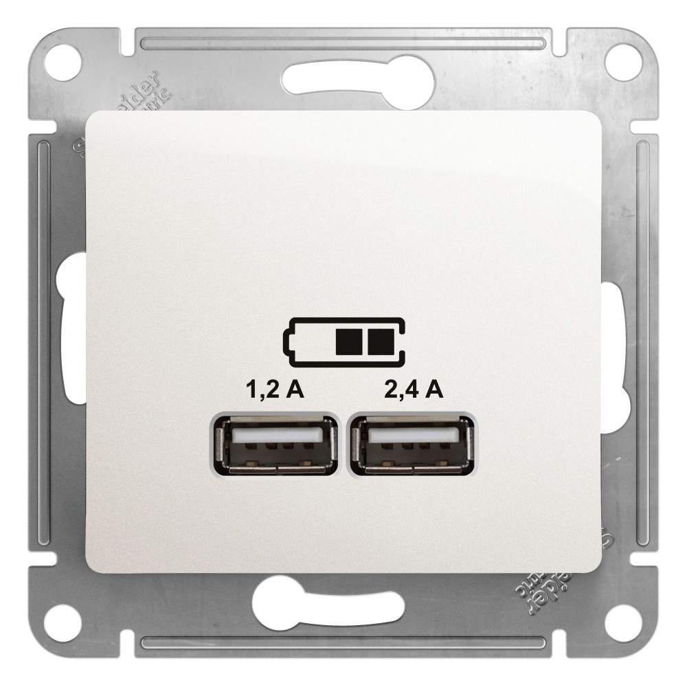 Розетка USB Systeme Electric GLOSSA GSL000639, цвет белый