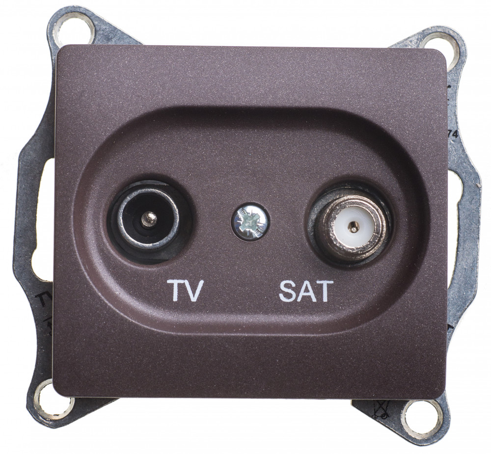 Розетка TV Systeme Electric GLOSSA GSL000897, цвет коричневый - фото 1