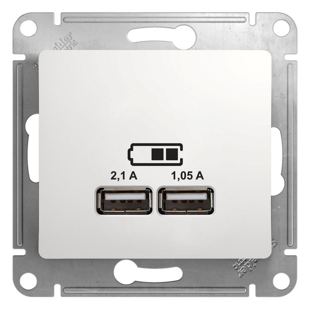 Розетка USB Systeme Electric GLOSSA GSL000133, цвет белый - фото 1