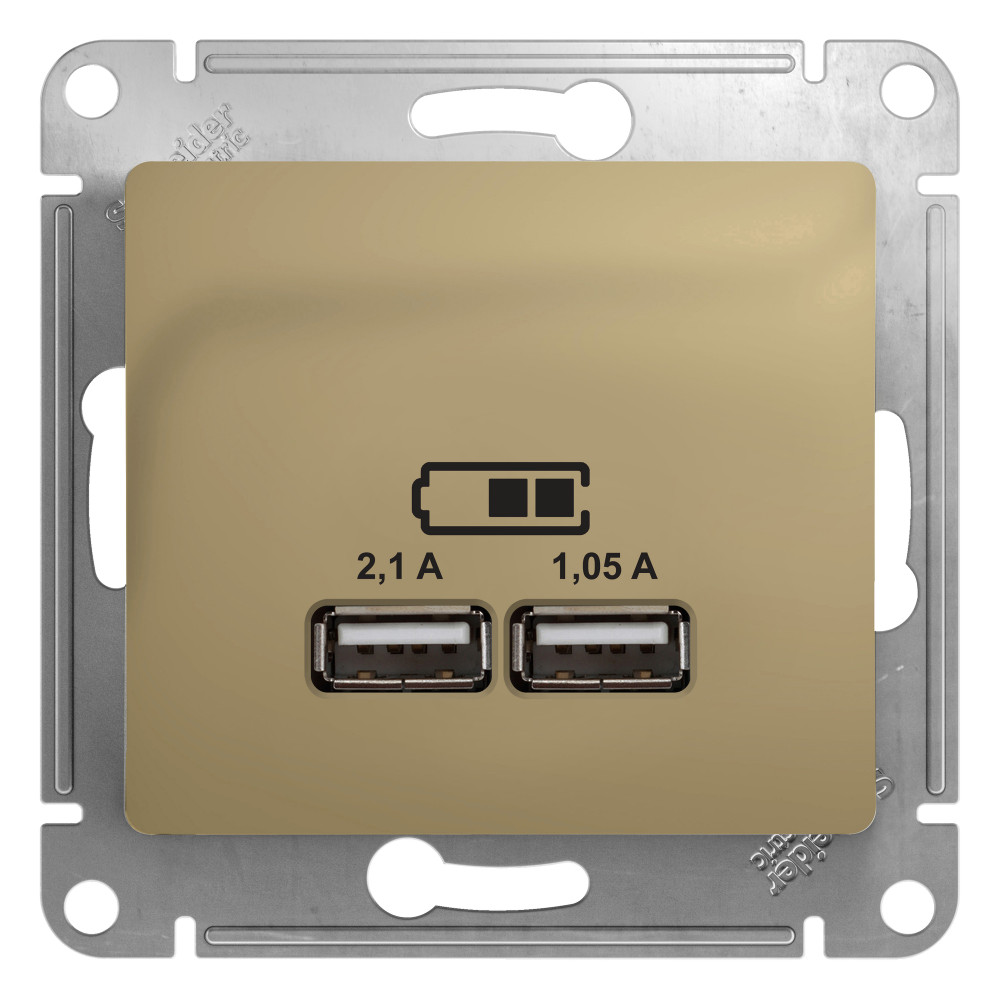 Розетка USB Systeme Electric GLOSSA GSL000433, цвет золотистый - фото 1