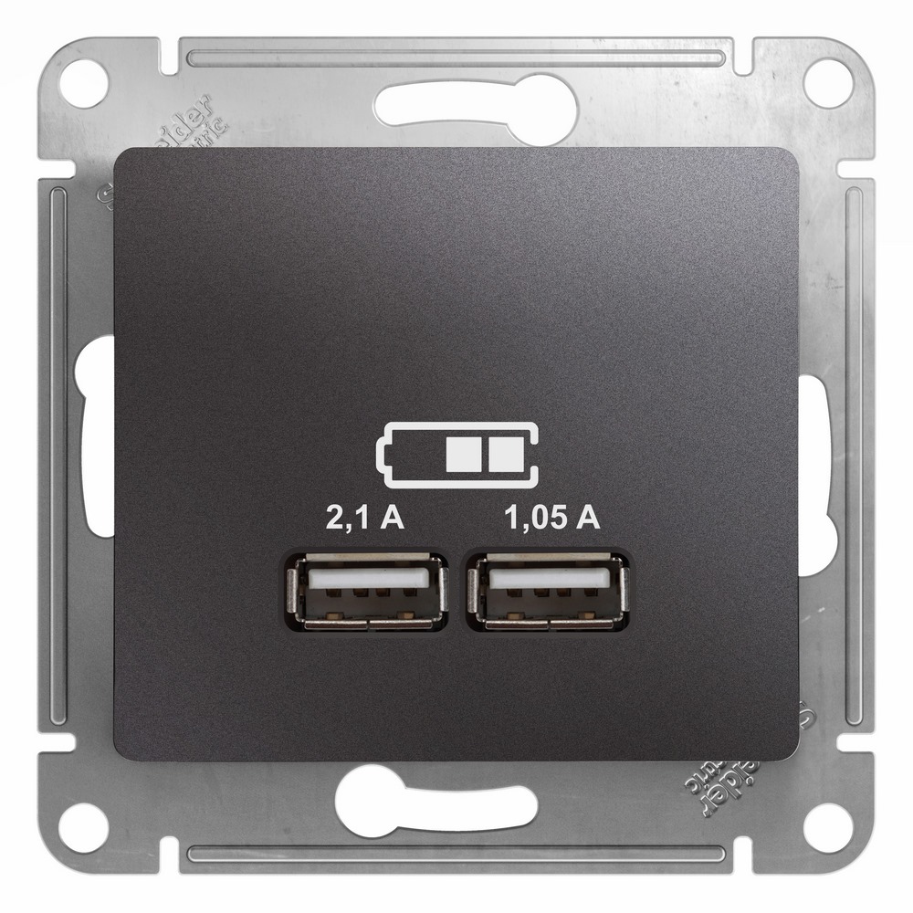 Розетка USB Systeme Electric GLOSSA GSL001333, цвет чёрный - фото 1