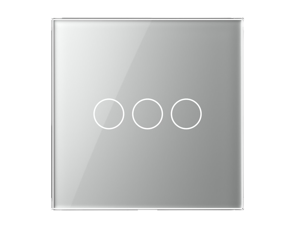 Лицевая панель для сенсорного выключателя Livolo CLASSIC BB-C7-C3-15, цвет серый - фото 2