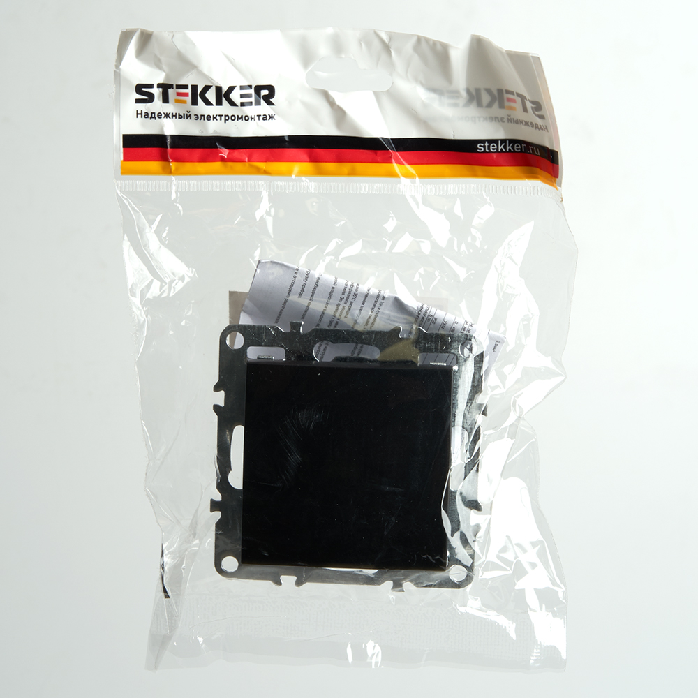 Выключатель одноклавишный Stekker ЭРНА 49148, цвет чёрный - фото 6