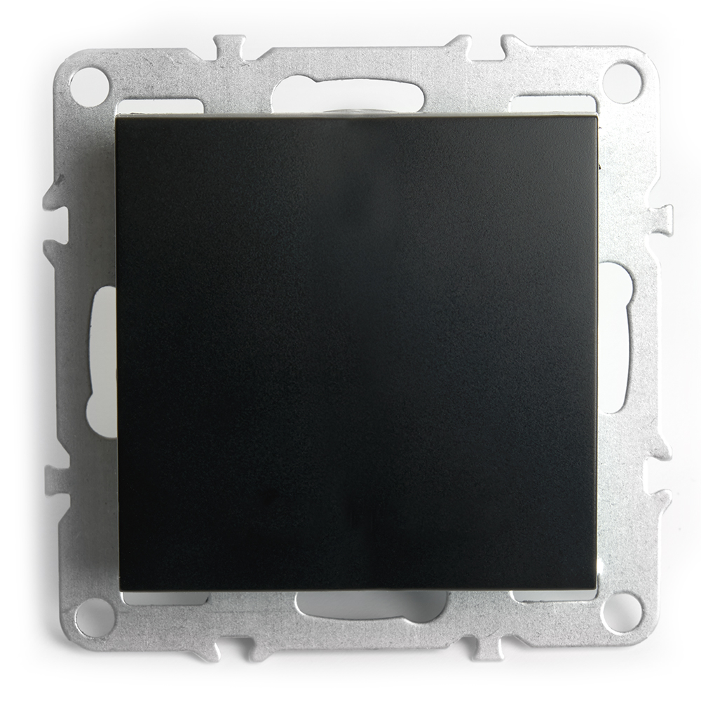 Выключатель одноклавишный Stekker ЭРНА 49148, цвет чёрный - фото 1