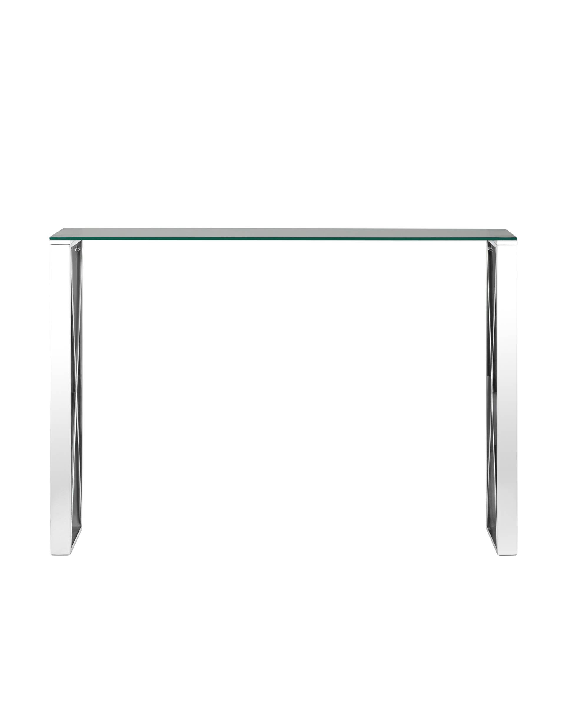 Консольный стол Stool Group КРОСС УТ000004646, цвет серебристый;прозрачный - фото 2