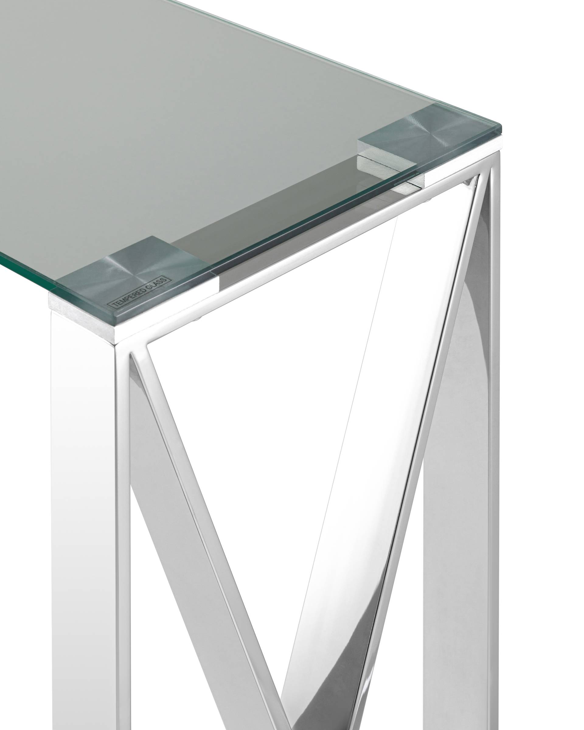 Консольный стол Stool Group КРОСС УТ000004646, цвет серебристый;прозрачный - фото 5