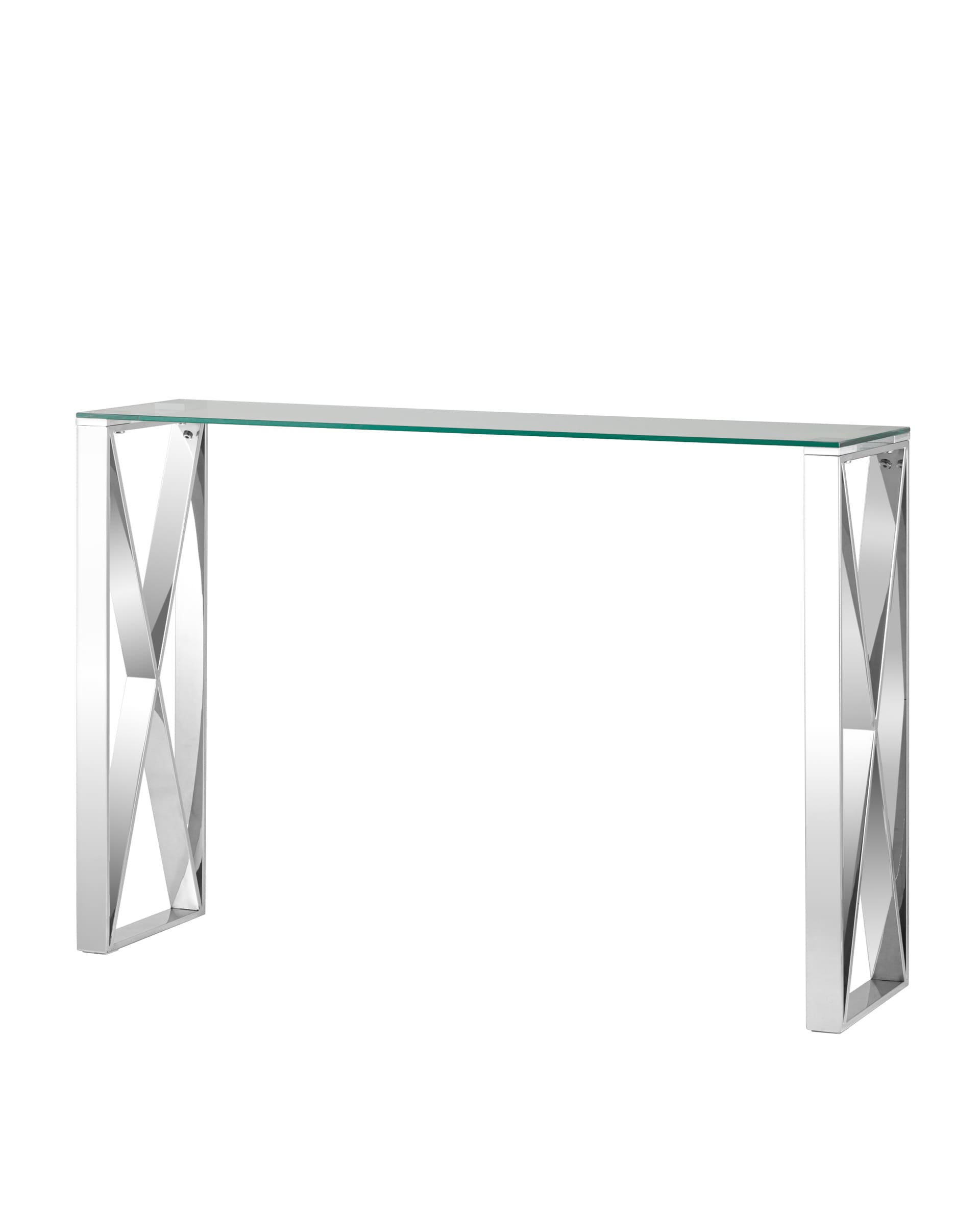 Консольный стол Stool Group КРОСС УТ000004646, цвет серебристый;прозрачный - фото 1