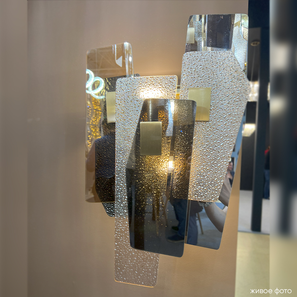 Настенный светильник Crystal Lux POINT AP2, цвет серый;янтарный - фото 2