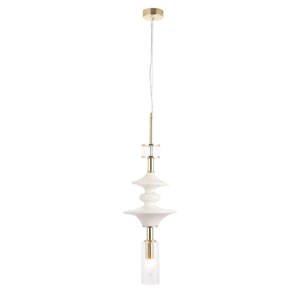 Подвесной светильник Crystal Lux VALENCIA SP1.4 GOLD, цвет белый;прозрачный - фото 2