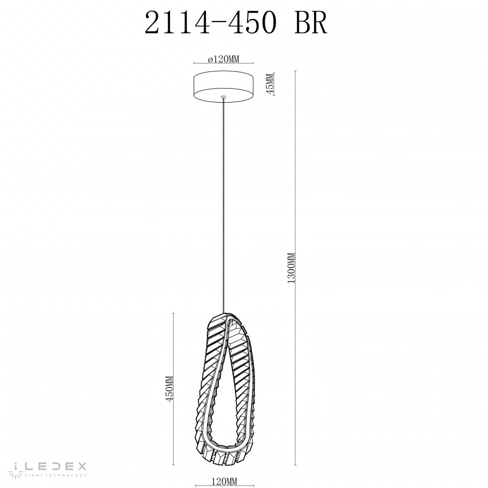 Подвесной светильник iLedex WOODSTOCK 2117-450 BR, цвет золотистый;прозрачный - фото 2