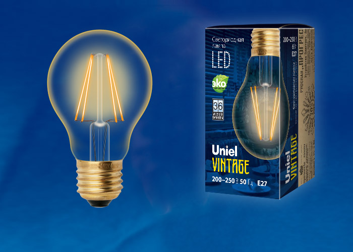 Светодиодная лампа Uniel VINTAGE 6W 540lm E27 UL-00002355