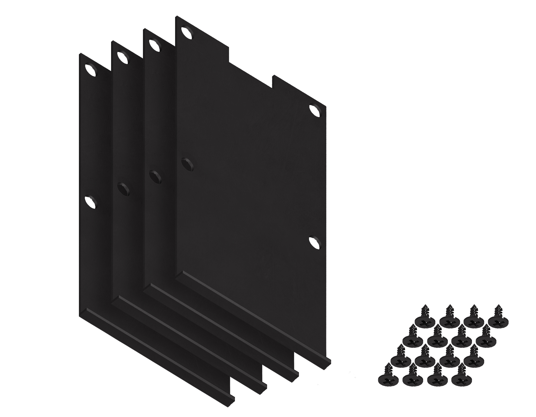 Комплект заглушек для профиля (4шт) Ambrella light ALUM PROFILE GP8501, цвет чёрный