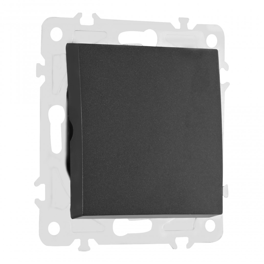 Выключатель одноклавишный проходной Arte Milano 206.32-1.black, цвет чёрный