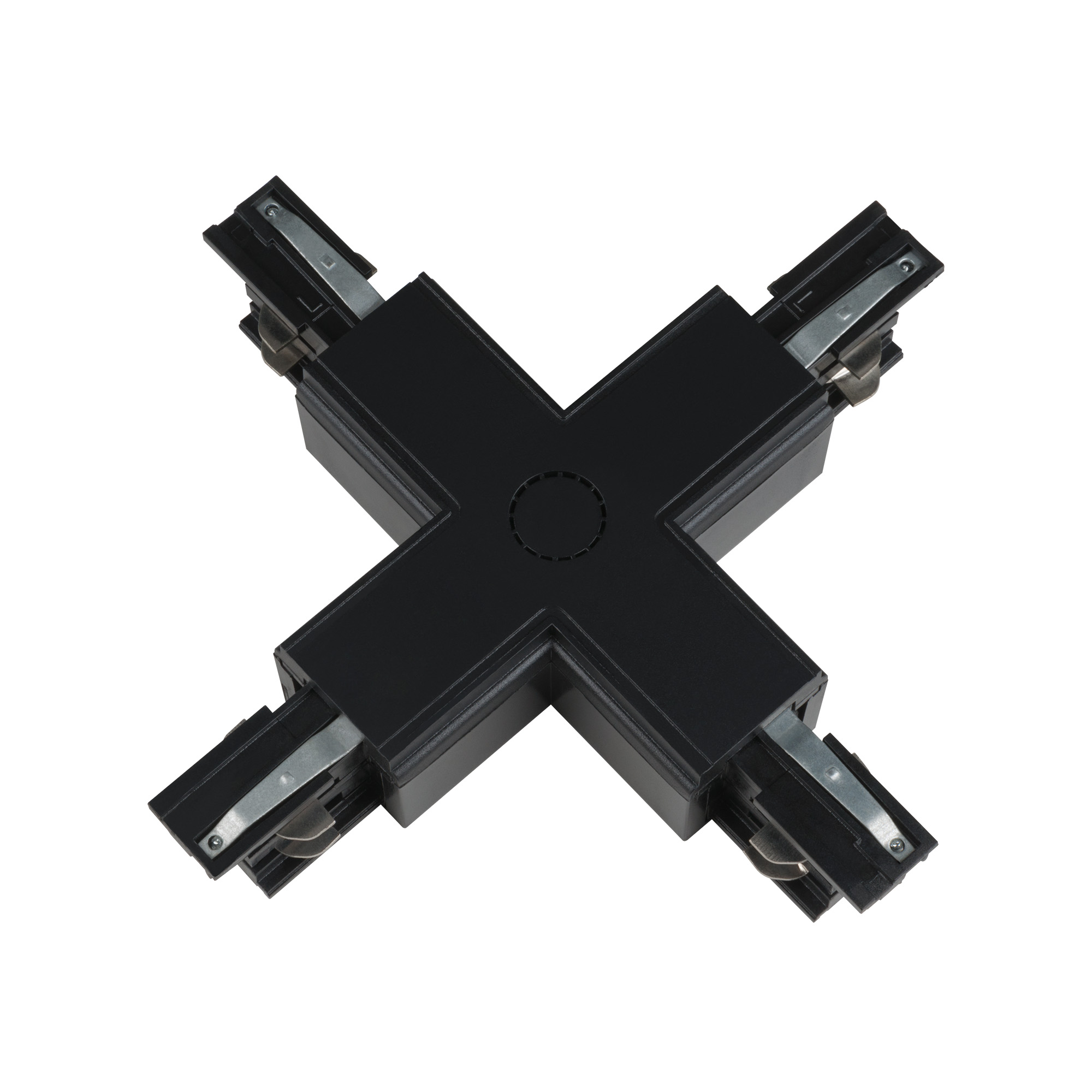 Коннектор X-образный для шинопровода Uniel 09748, цвет чёрный
