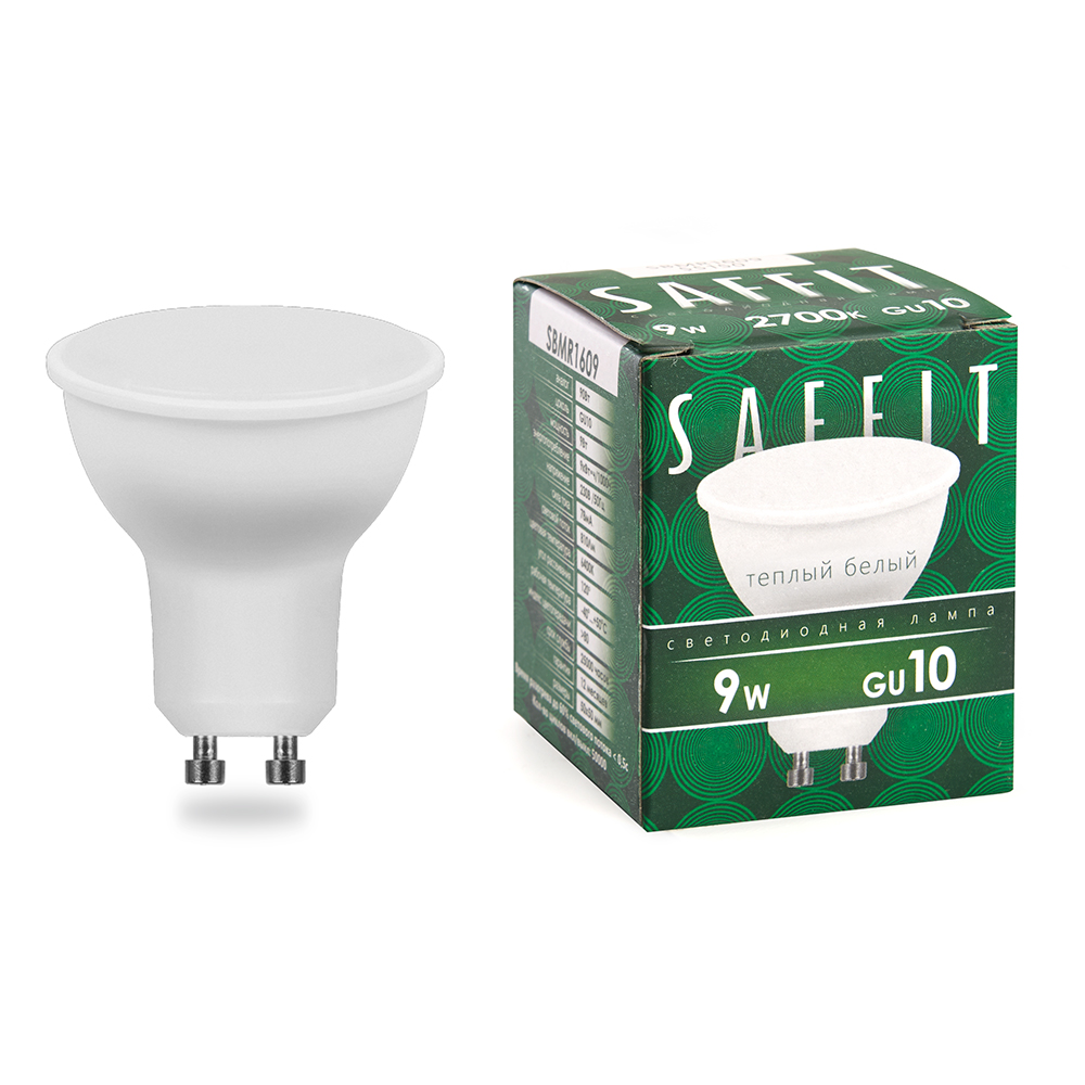 Светодиодная лампа Saffit MR16 9W 810lm 2700K GU10 55148, цвет белый;матовый - фото 1