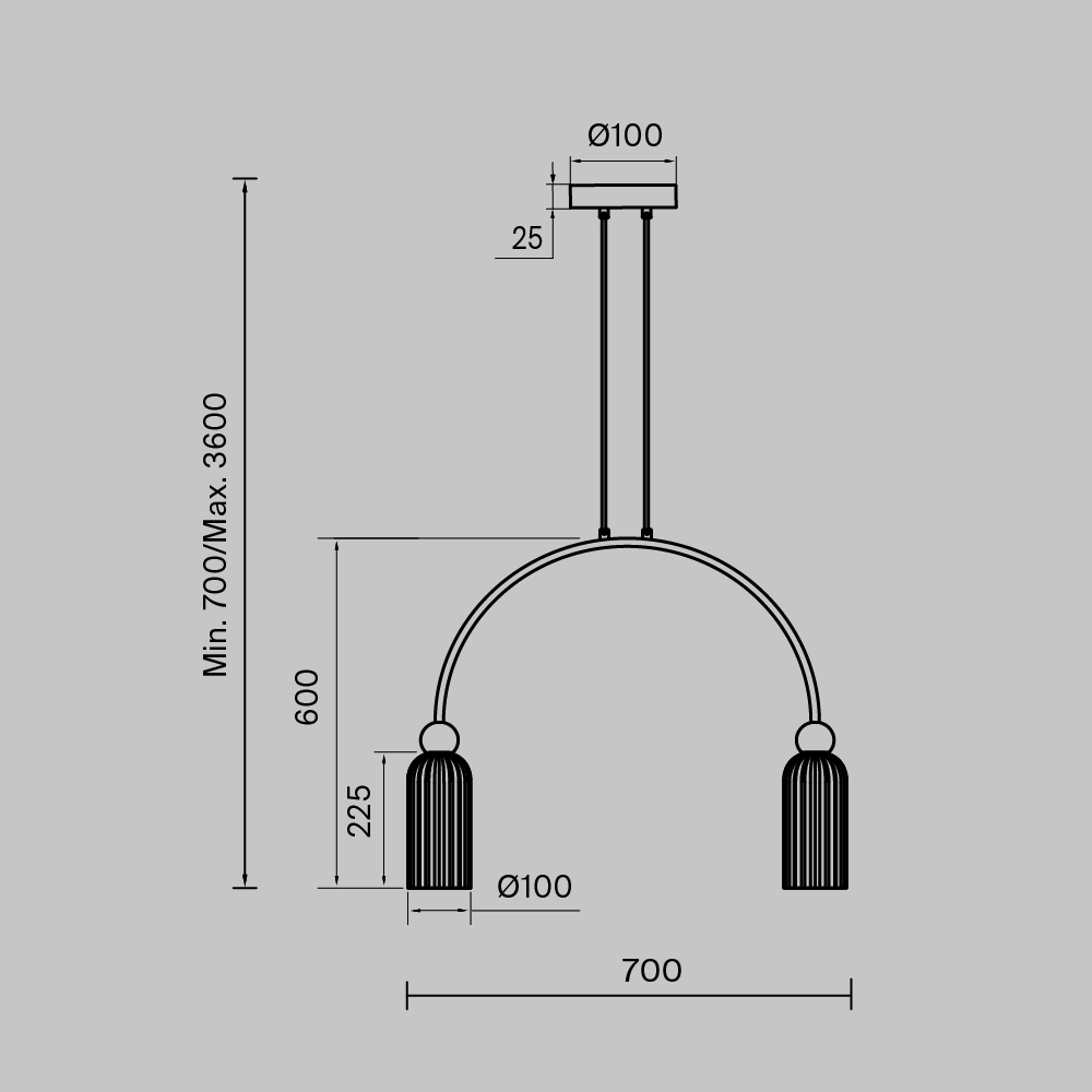 Подвесной светильник Maytoni ANTIC MOD302PL-02GR, цвет серый - фото 6