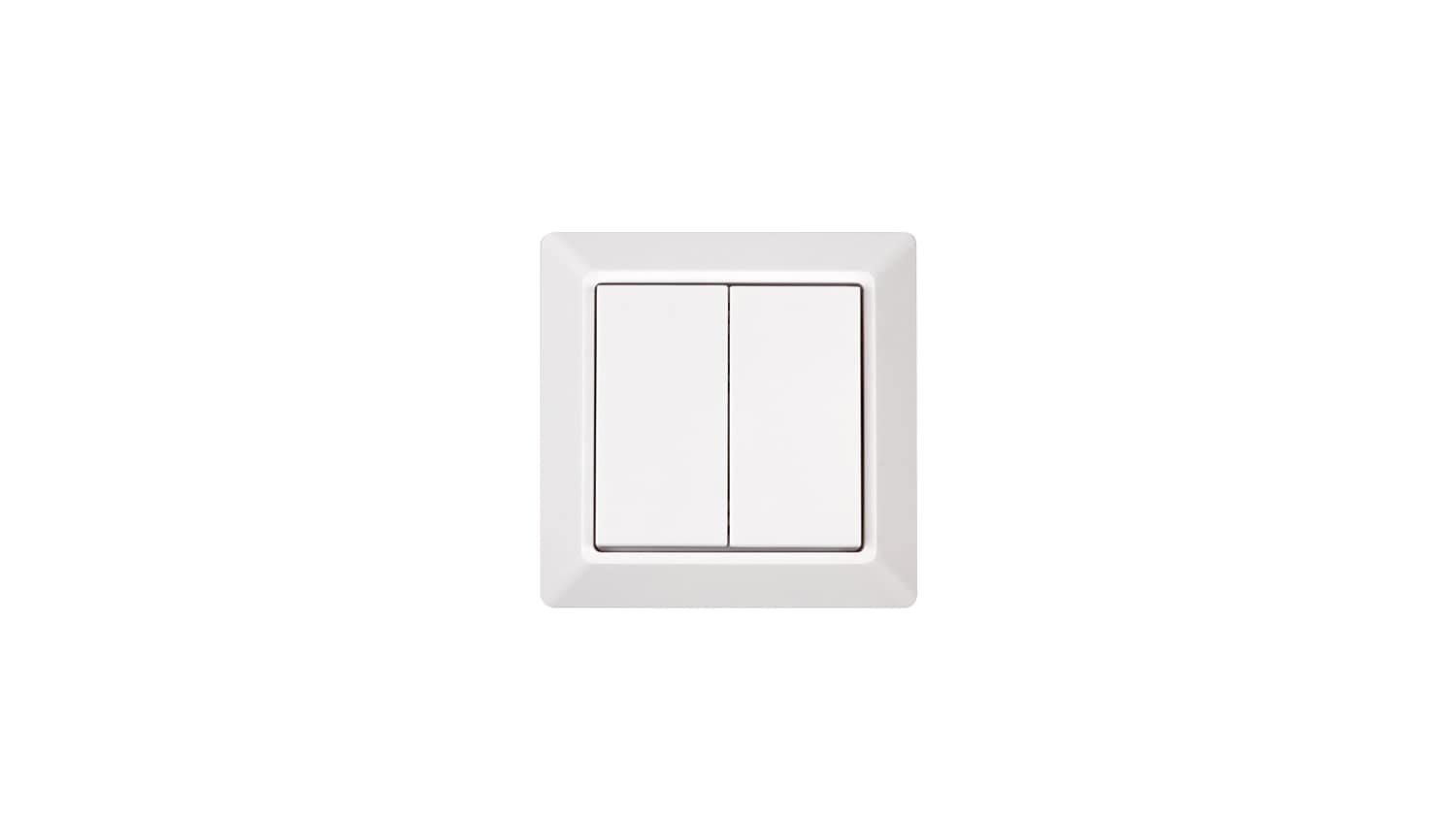 Выключатель двухклавишный беспроводной EasyDim 008774, цвет белый