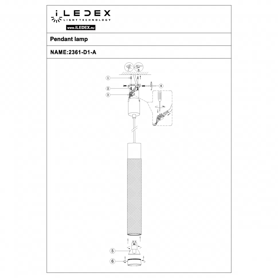 Точечный подвесной светильник iLedex DELTA 2366-1 BK+SL, цвет чёрный 2366-1 BK+SL - фото 5