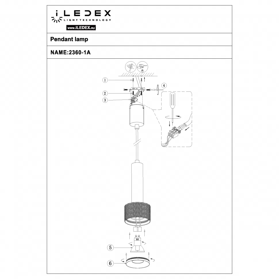 Точечный подвесной светильник iLedex DELTA 2362-1 BK+BR, цвет чёрный 2362-1 BK+BR - фото 7