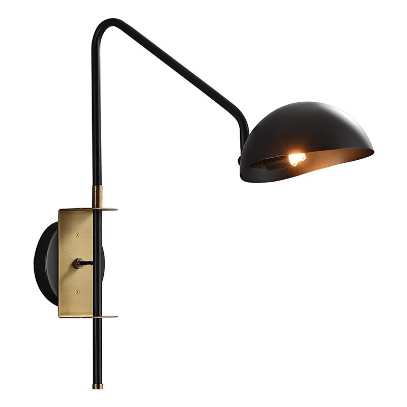 Бра Delight Collection WALL LAMP MT9049-1WB black/bronze, цвет бронза;чёрный