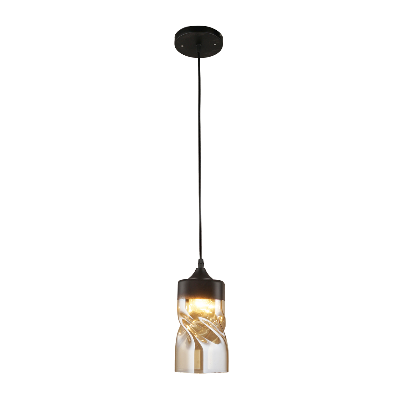 Подвесной светильник Imex MD.3738-1-P BK, цвет прозрачный;янтарный - фото 1