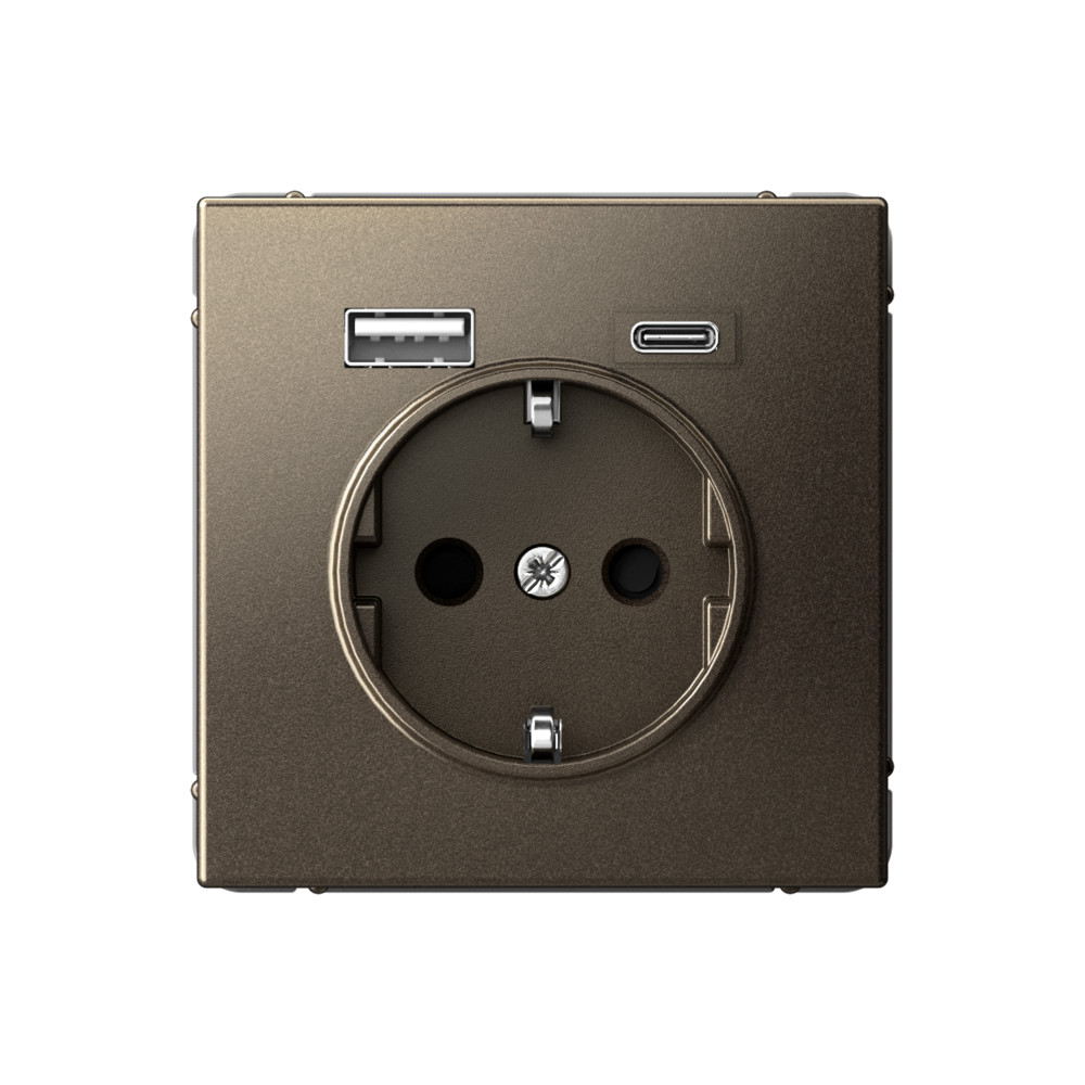 Розетка + USB Systeme Electric ARTGALLERY GAL000632, цвет коричневый