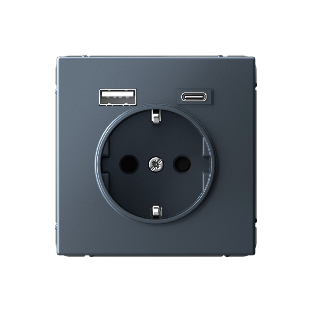 Розетка + USB Systeme Electric ARTGALLERY GAL000732, цвет серый