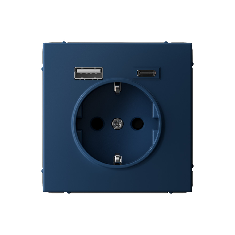 Розетка + USB Systeme Electric ARTGALLERY GAL001132, цвет голубой