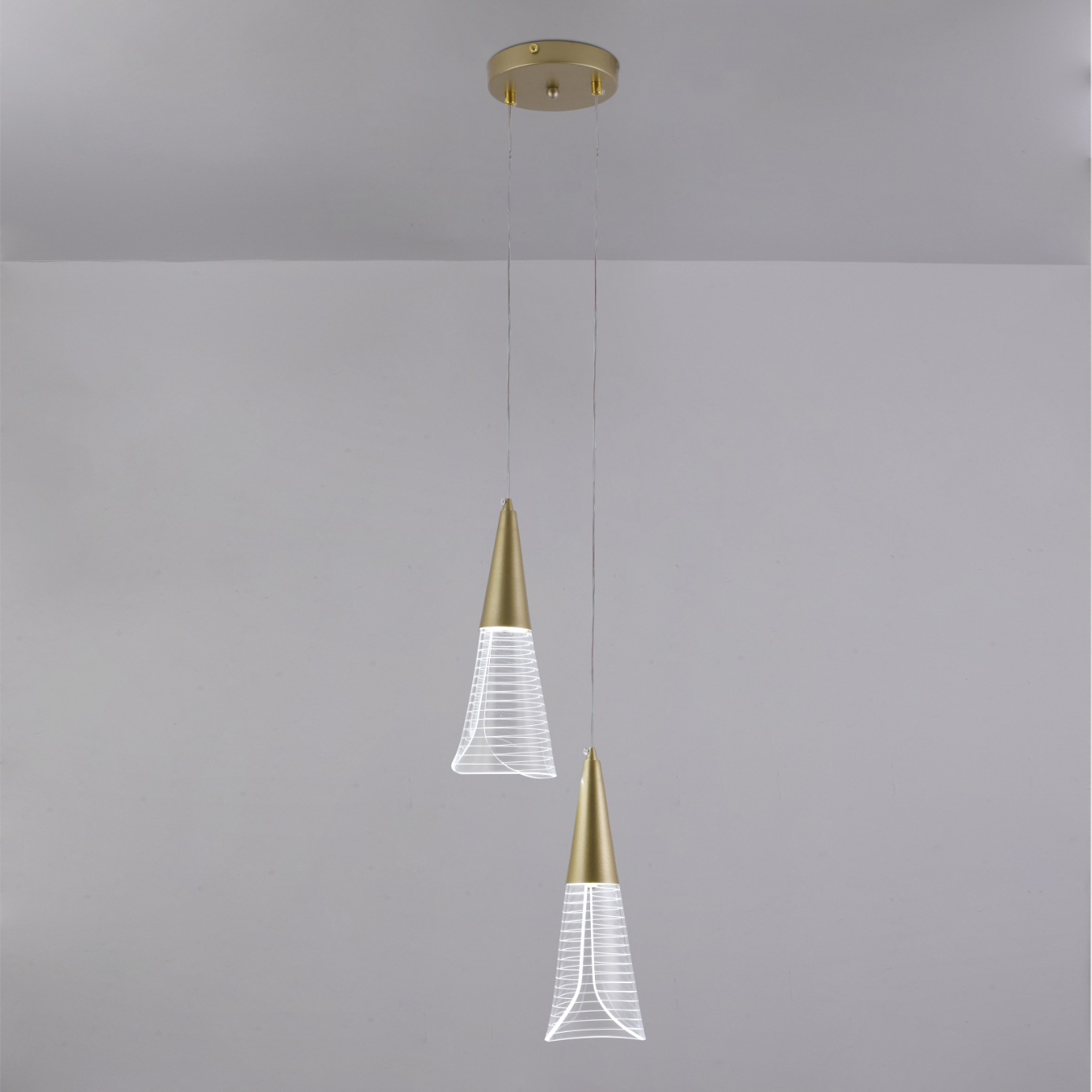 Подвесной светильник Natali Kovaltseva TRIANGLE LED LAMPS 81117/2C, цвет прозрачный - фото 2