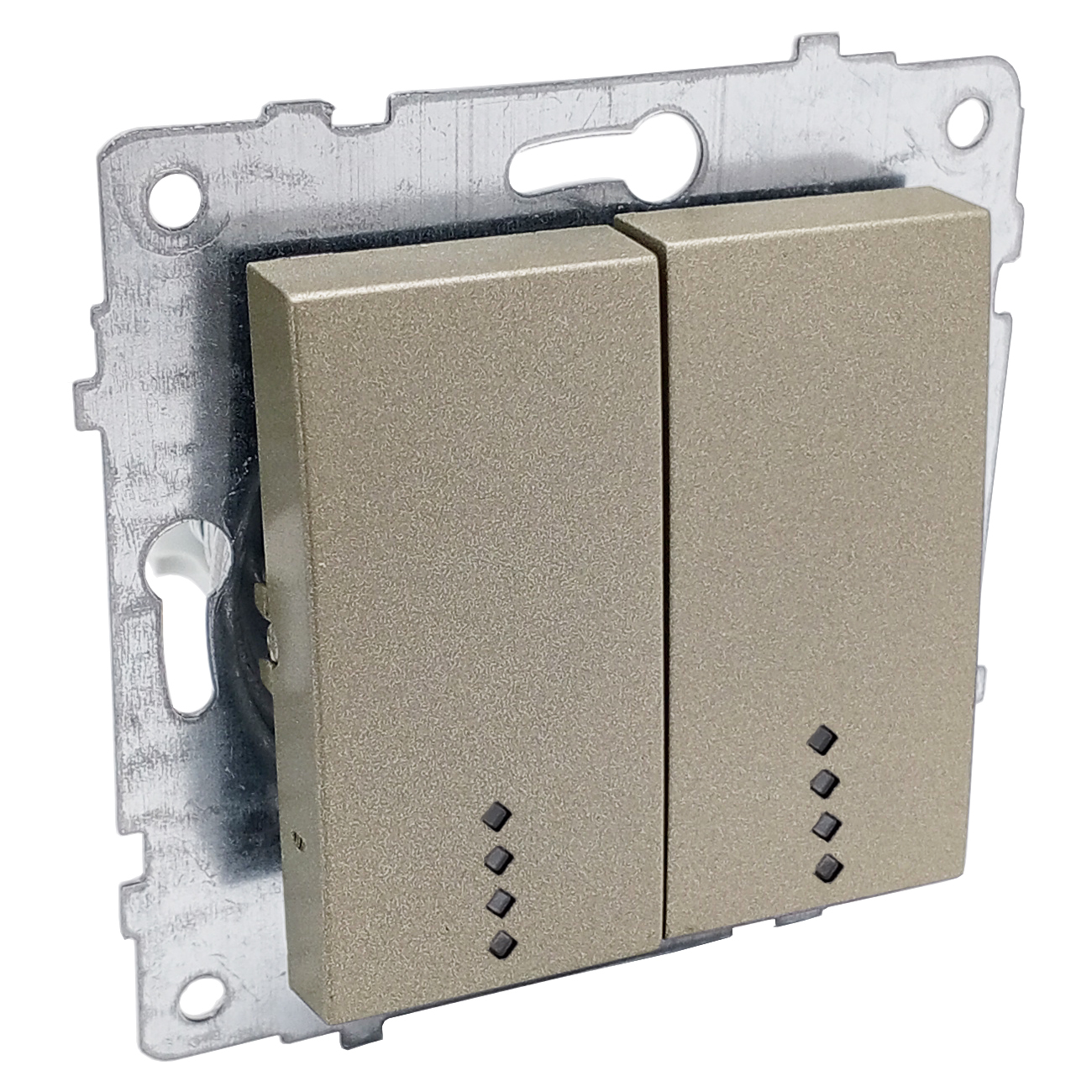 Выключатель двухклавишный с подсветкой Ovivo QUANTUM-LOFT-MINA-GRANO 600-000213-203 390₽