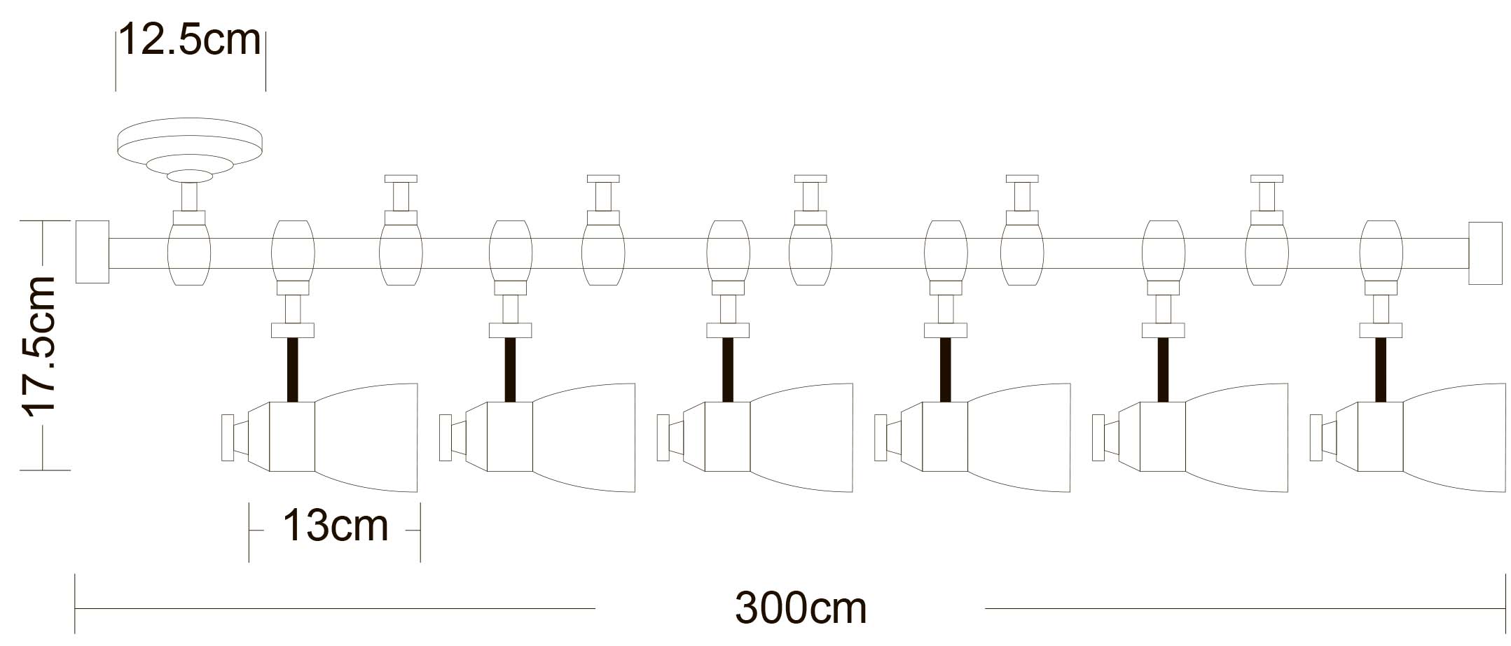 Трековый светильник Arte Lamp Rails A3058PL-6BK, цвет черный - фото 2