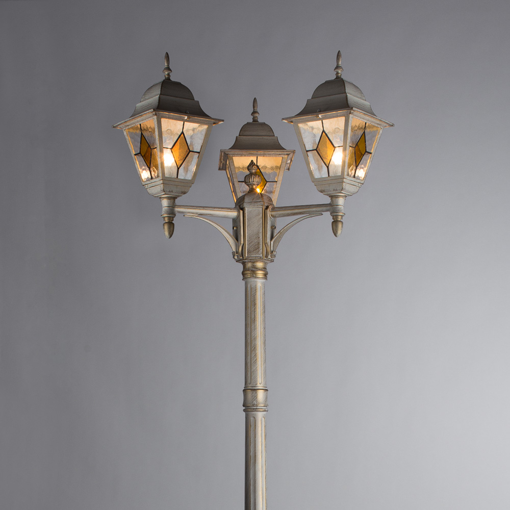 Уличный светильник Arte Lamp BERLIN A1017PA-3WG, цвет белый;золотистый - фото 2