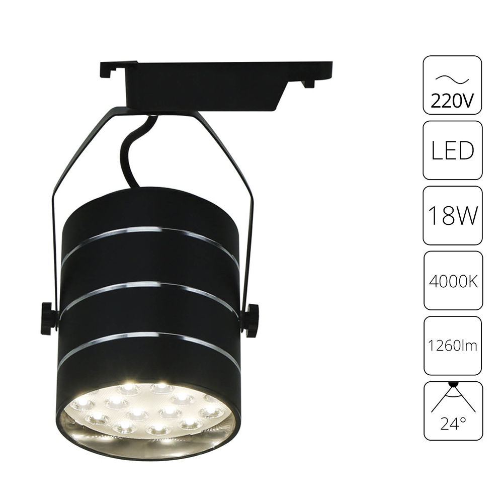 Трековый светильник Arte Lamp Cinto A2718PL-1BK, цвет черный - фото 1