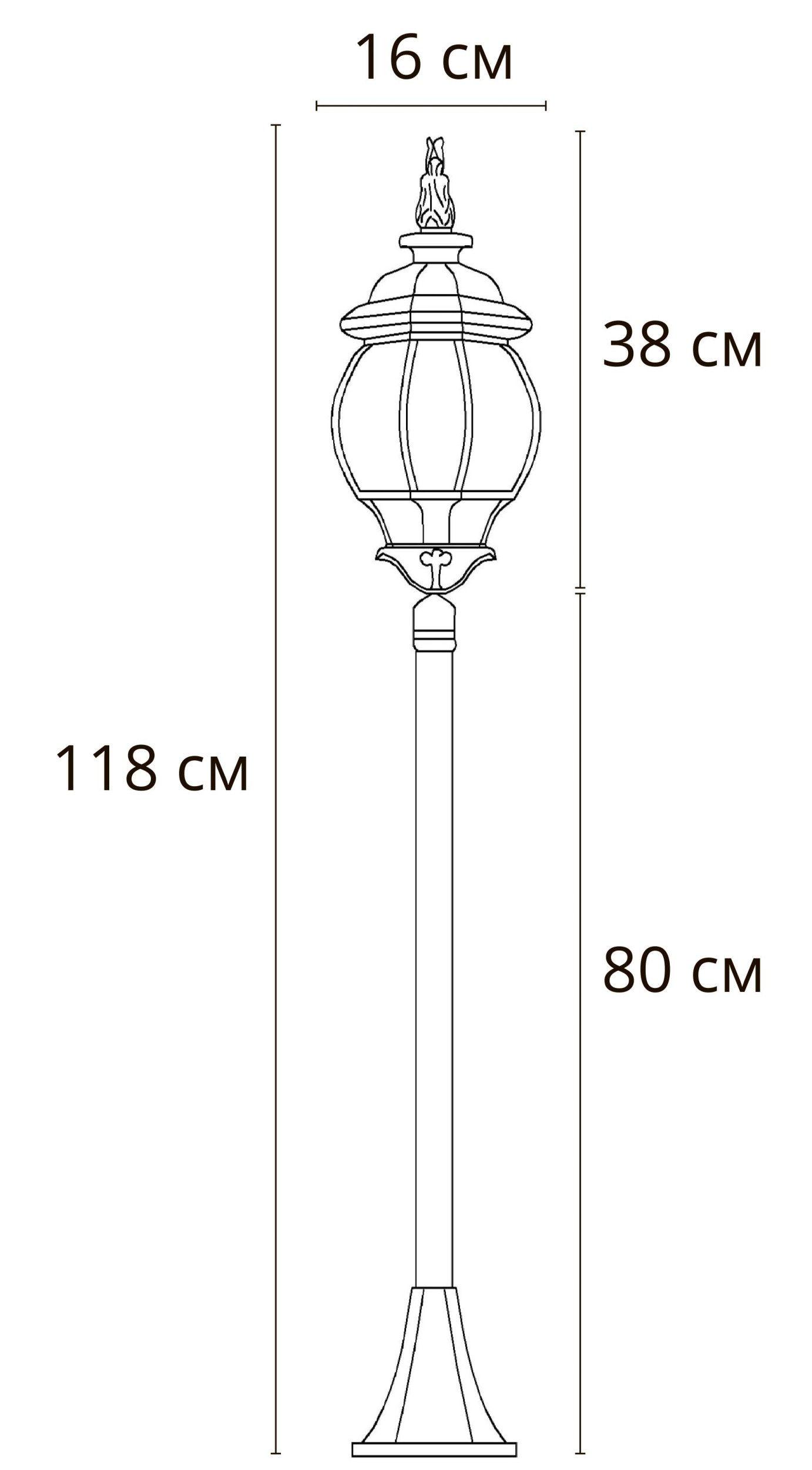 Уличный Светильник Arte Lamp Atlanta A1046PA-1BN, цвет черный;золотистый - фото 6