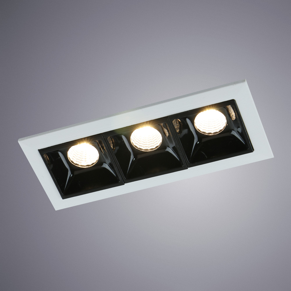 Встраиваемый Светильник Arte Lamp Grill A3153PL-3BK, цвет черный;белый - фото 2